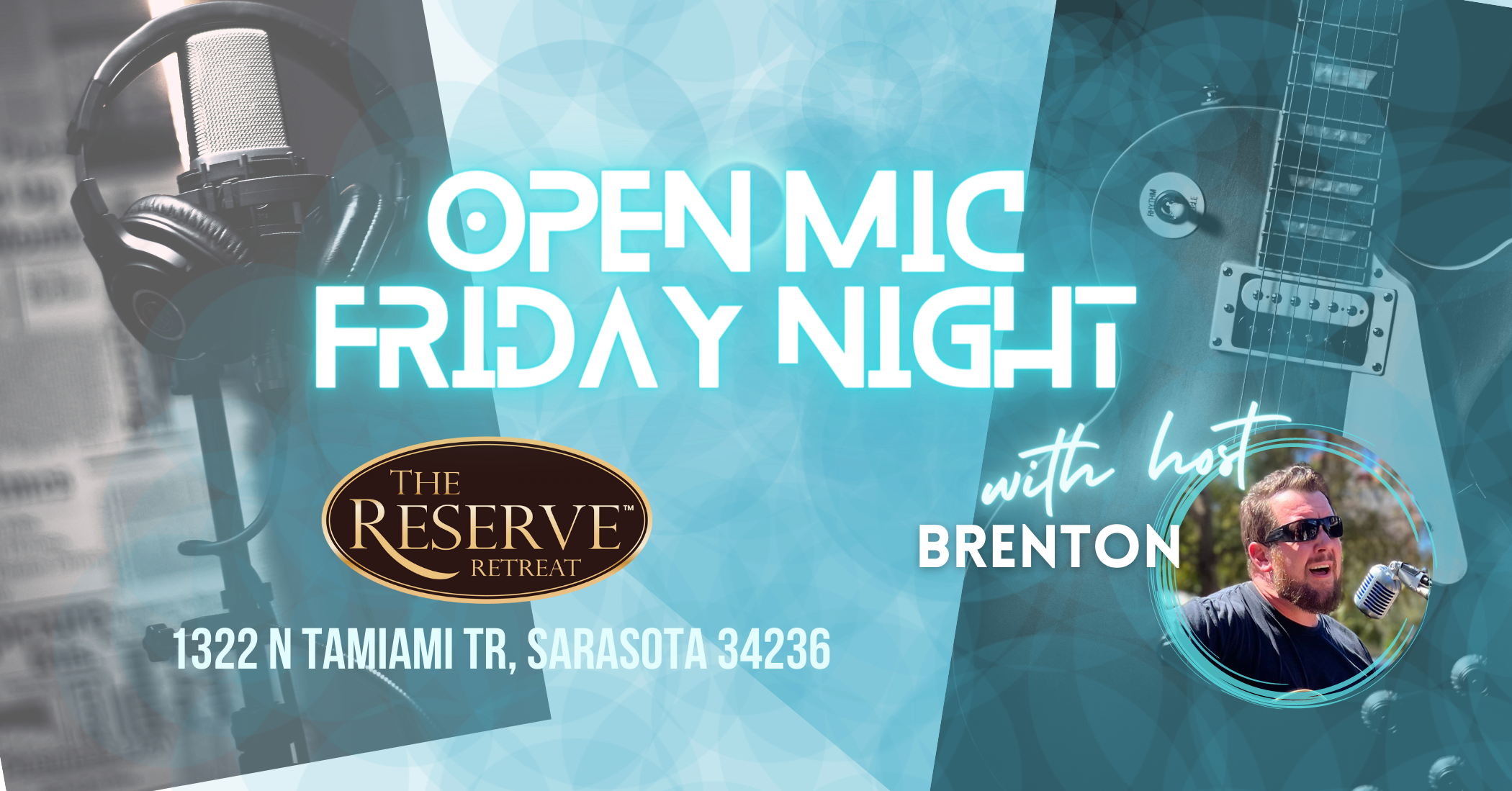 Friday night open mic with host brenton. 7:30-9:30pm at the reserve retreat in sarasota, fl